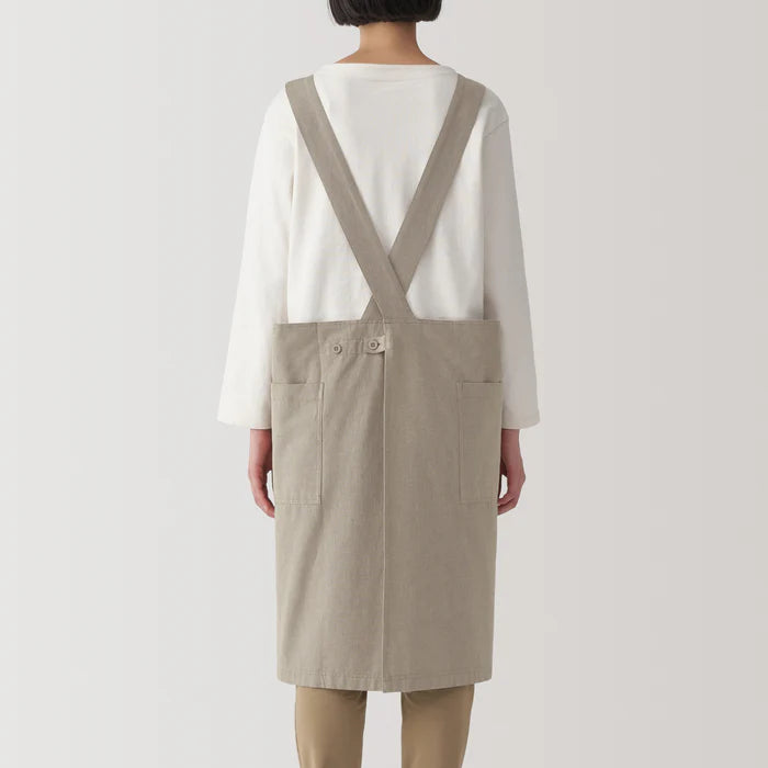 Plain Weave Cotton Shoulder Strap Apron - S-M