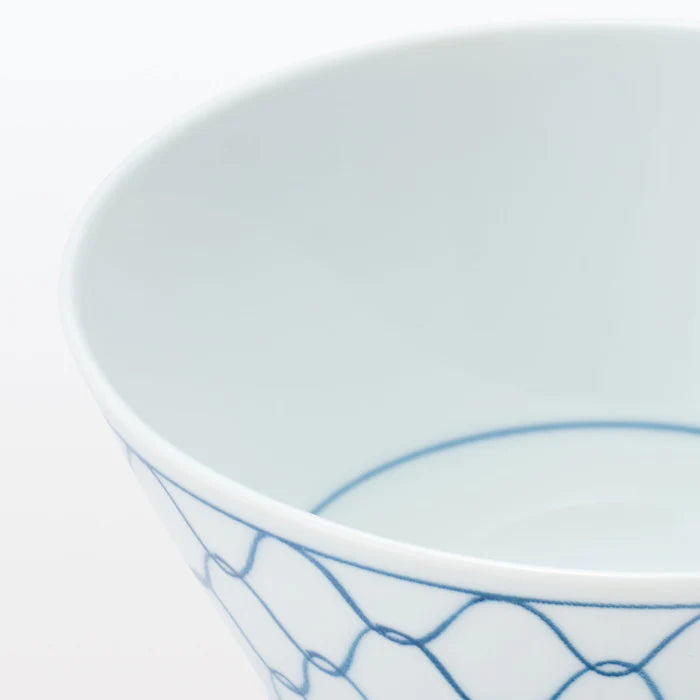 Hasami Ware Rice Bowl - Mesh Pattern - Large