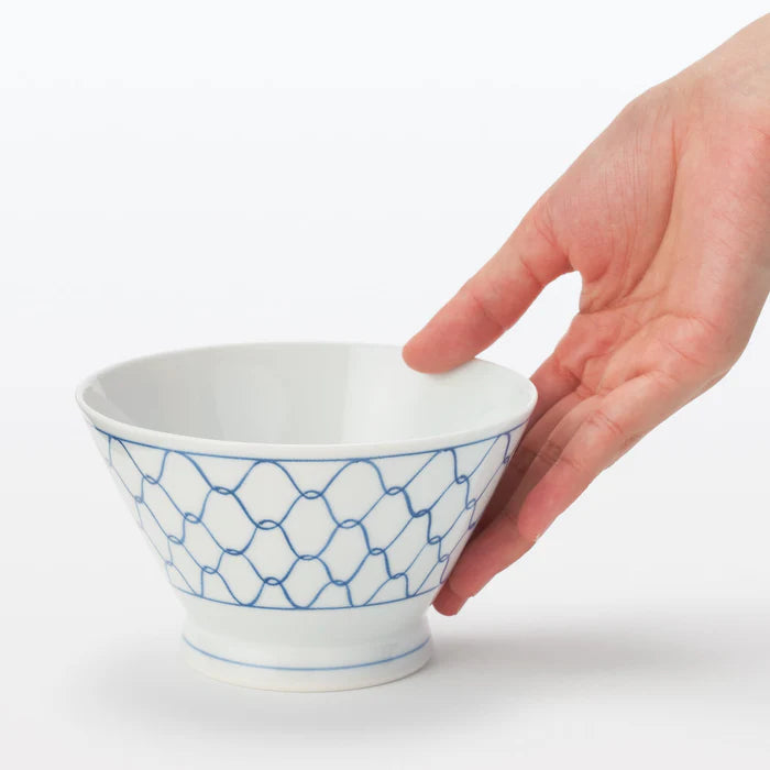Hasami Ware Rice Bowl - Mesh Pattern - Large