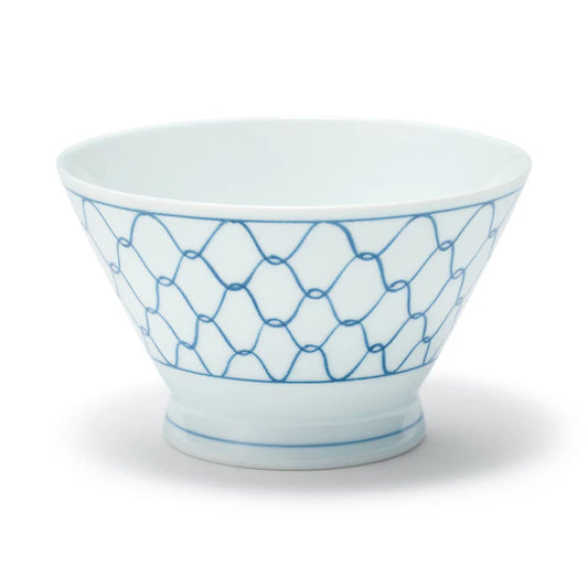 Hasami Ware Rice Bowl - Mesh Pattern - Large