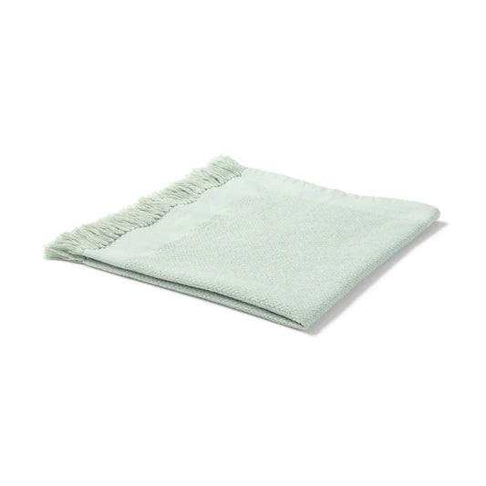 Indian Cotton Multipurpose Cloth with Fringes - Light Green
